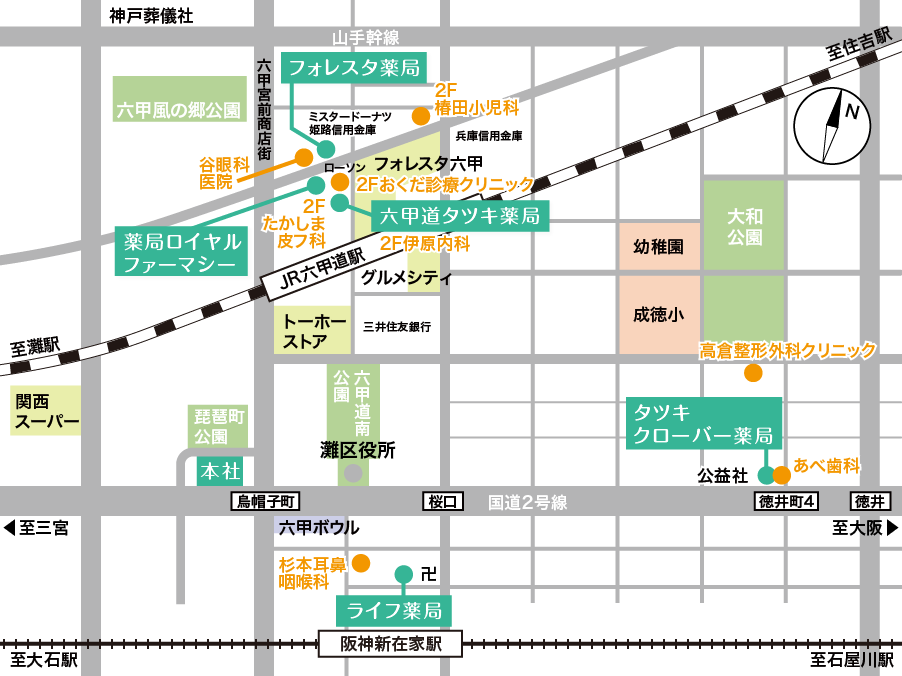 灘区の店舗地図